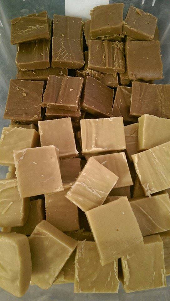 A batch of easy microwave fudge cut into perfect squares.