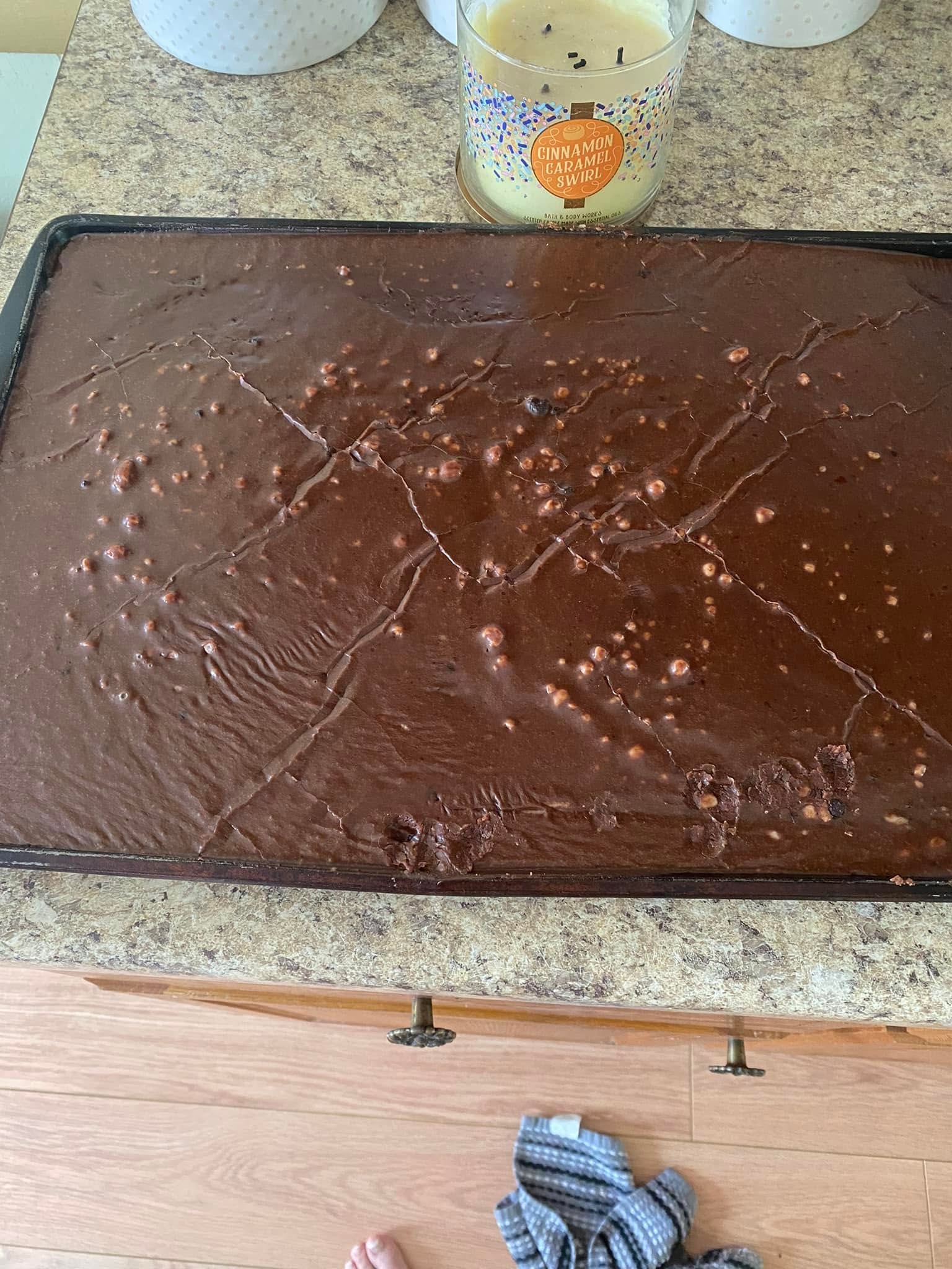 A perfectly sliced bakery-style chocolate cake on a plate